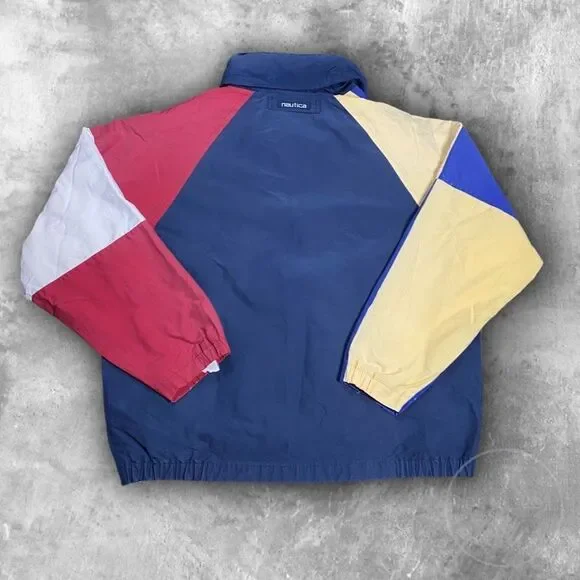 Nautica Vintage 90s Primary Color Block Full Zip Jacket w